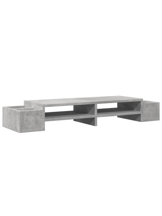Stojan na monitor s úložným prostorem betonově šedý 100x27x15cm