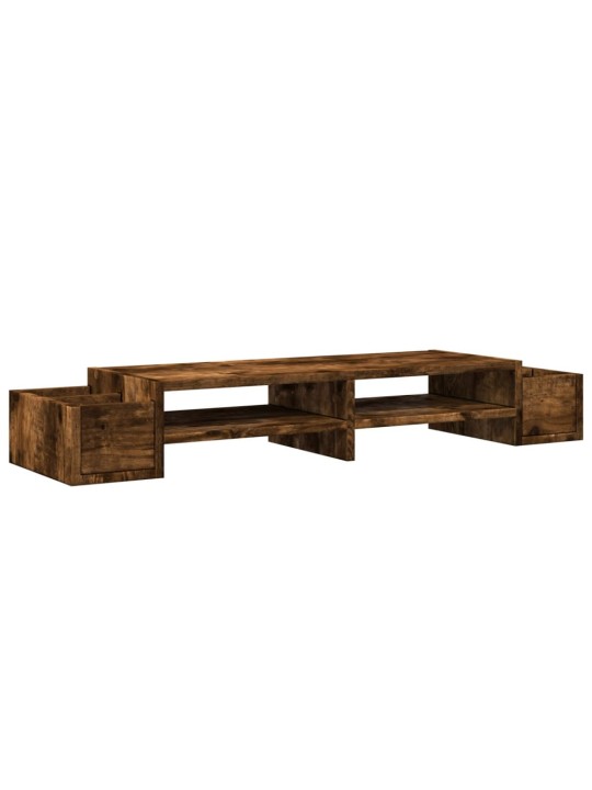 Stojan na monitor s úložným prostorem kouřový dub 100x27x15 cm