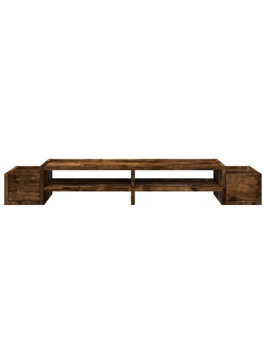 Stojan na monitor s úložným prostorem kouřový dub 100x27x15 cm