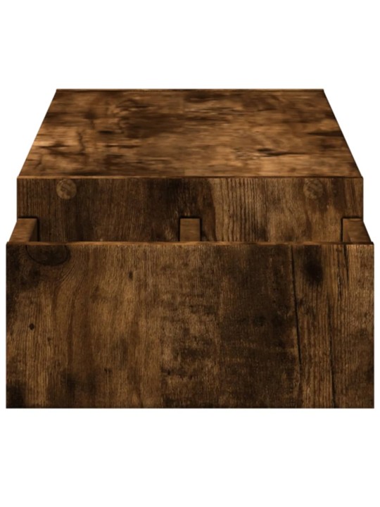Stojan na monitor s úložným prostorem kouřový dub 100x27x15 cm