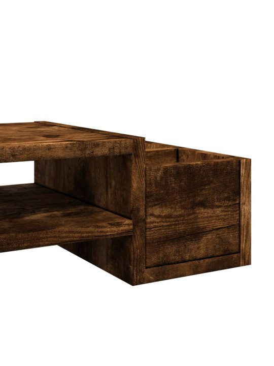 Stojan na monitor s úložným prostorem kouřový dub 100x27x15 cm