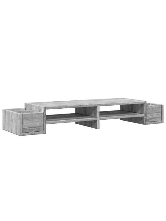 Stojan na monitor s úložným prostorem šedý sonoma 100x27x15 cm