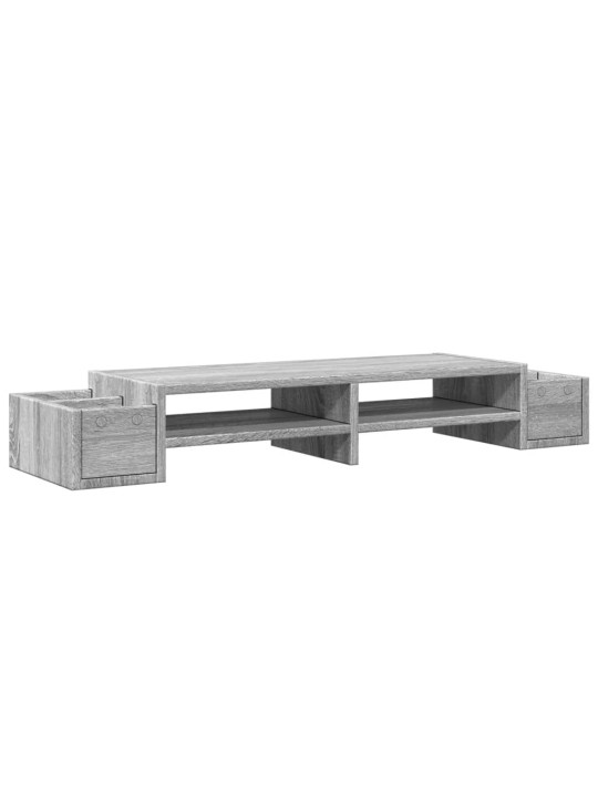 Stojan na monitor s úložným prostorem šedý sonoma 100x27x15 cm