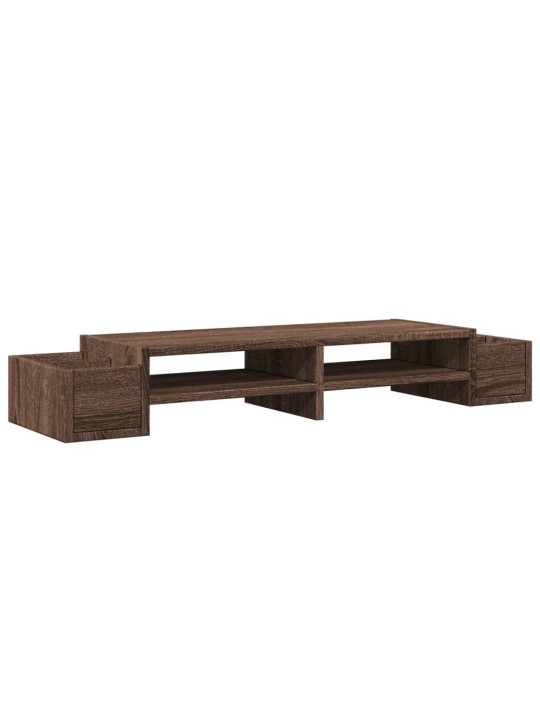 Stojan na monitor s úložným prostorem hnědý dub 100x27x15 cm