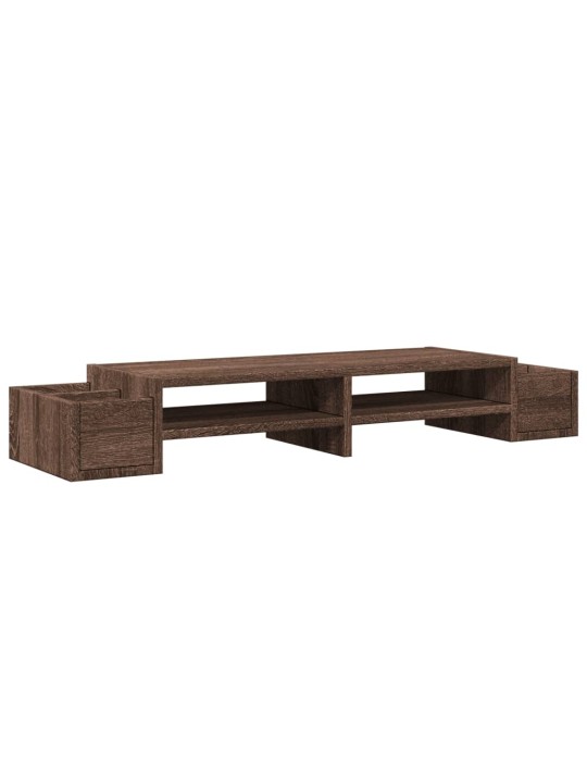 Stojan na monitor s úložným prostorem hnědý dub 100x27x15 cm