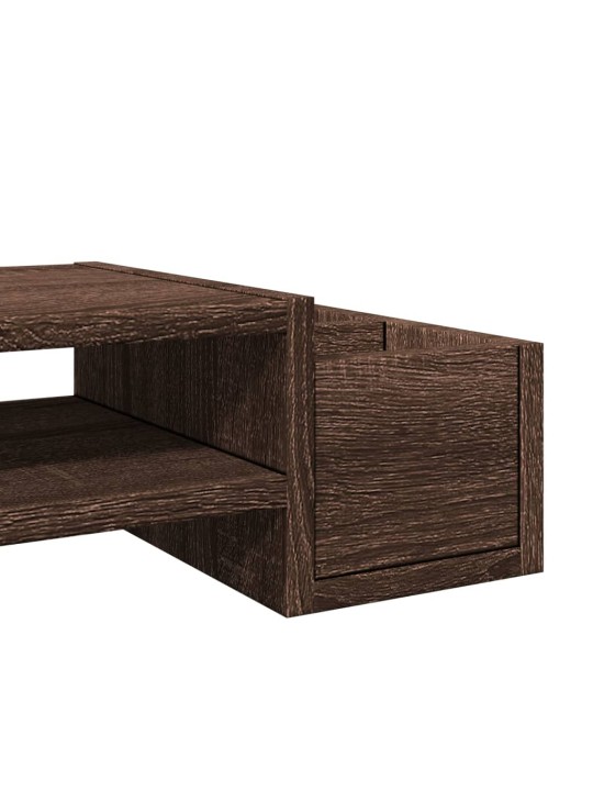 Stojan na monitor s úložným prostorem hnědý dub 100x27x15 cm