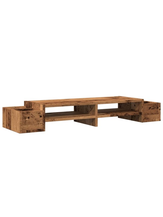Stojan na monitor s úložným prostorem old wood 100 x 27 x 15 cm