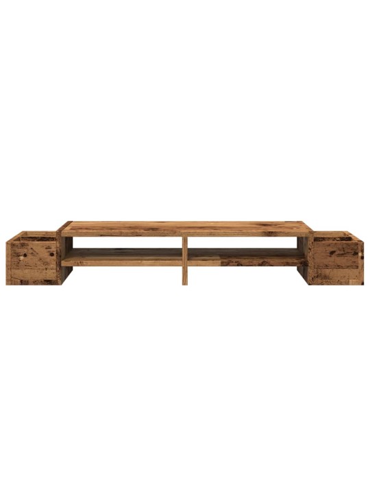 Stojan na monitor s úložným prostorem old wood 100 x 27 x 15 cm