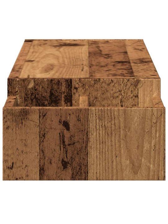 Stojan na monitor s úložným prostorem old wood 100 x 27 x 15 cm