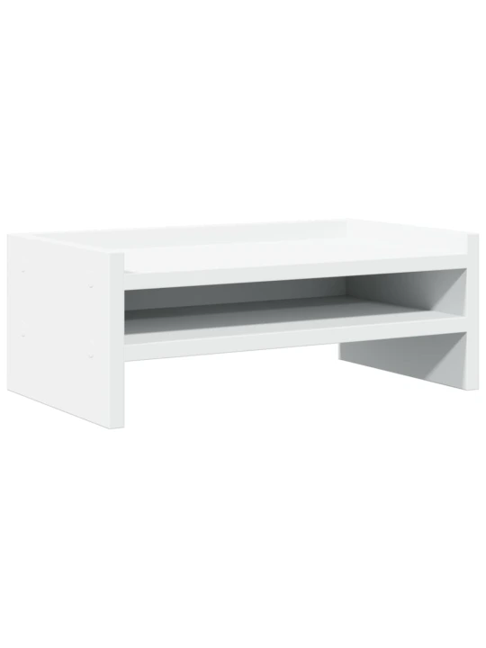 Stojan na monitor bílý 42 x 24 x 16 cm kompozitní dřevo