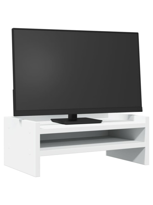 Stojan na monitor bílý 42 x 24 x 16 cm kompozitní dřevo