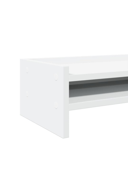 Stojan na monitor bílý 42 x 24 x 16 cm kompozitní dřevo