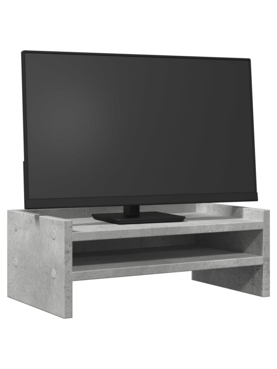 Stojan na monitor betonově šedý 42x24x16 cm kompozitní dřevo