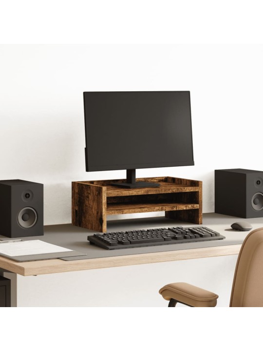 Stojan na monitor kouřový dub 42 x 24 x 16 cm kompozitní dřevo