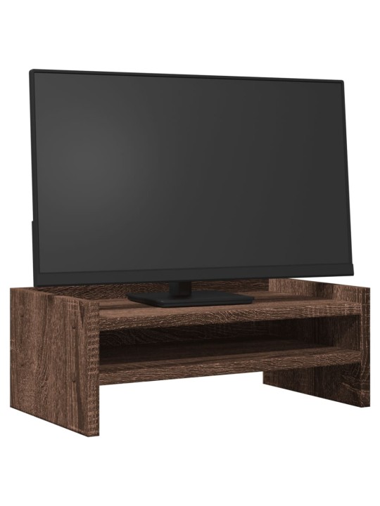 Stojan na monitor hnědý dub 42 x 24 x 16 cm kompozitní dřevo