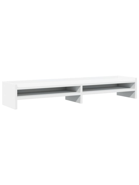Stojan na monitor bílý 100 x 24 x 16 cm kompozitní dřevo