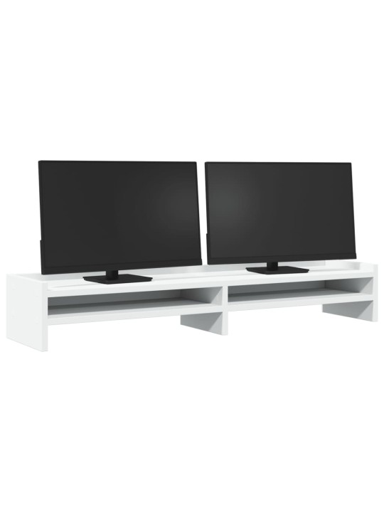 Stojan na monitor bílý 100 x 24 x 16 cm kompozitní dřevo