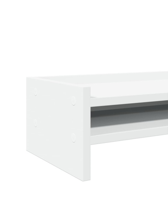 Stojan na monitor bílý 100 x 24 x 16 cm kompozitní dřevo