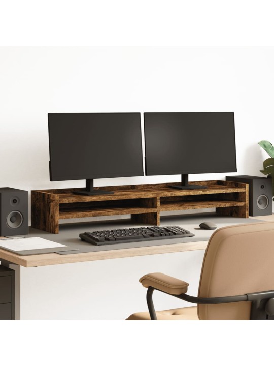 Stojan na monitor kouřový dub 100 x 24 x 16 cm kompozitní dřevo