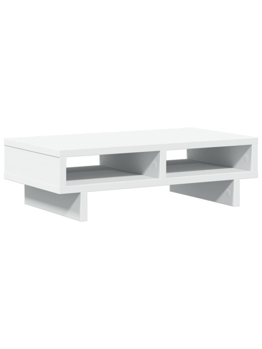 Stojan na monitor bílý 50 x 27 x 15 cm kompozitní dřevo