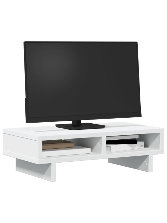 Stojan na monitor bílý 50 x 27 x 15 cm kompozitní dřevo