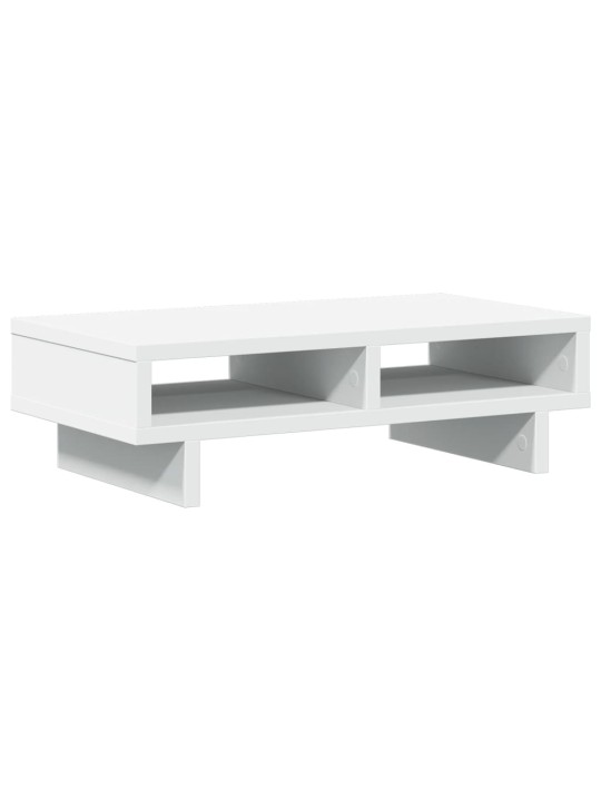 Stojan na monitor bílý 50 x 27 x 15 cm kompozitní dřevo