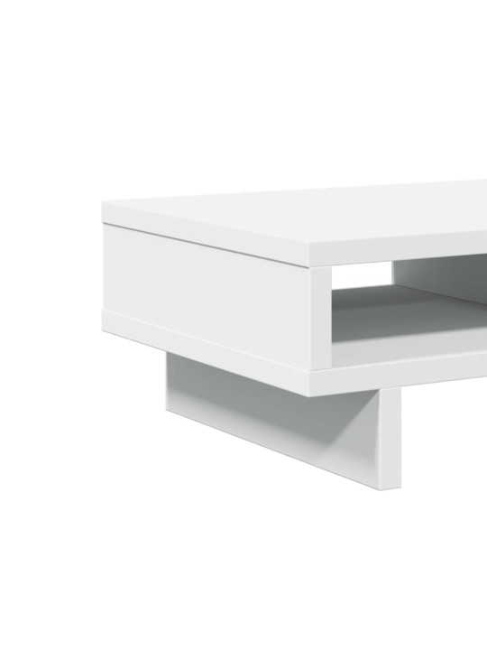 Stojan na monitor bílý 50 x 27 x 15 cm kompozitní dřevo