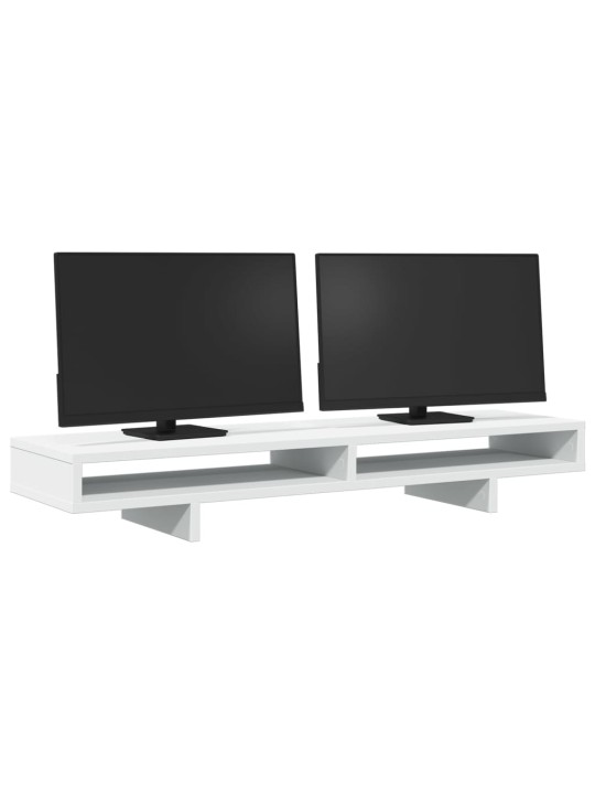 Stojan na monitor bílý 100 x 27 x 15 cm kompozitní dřevo