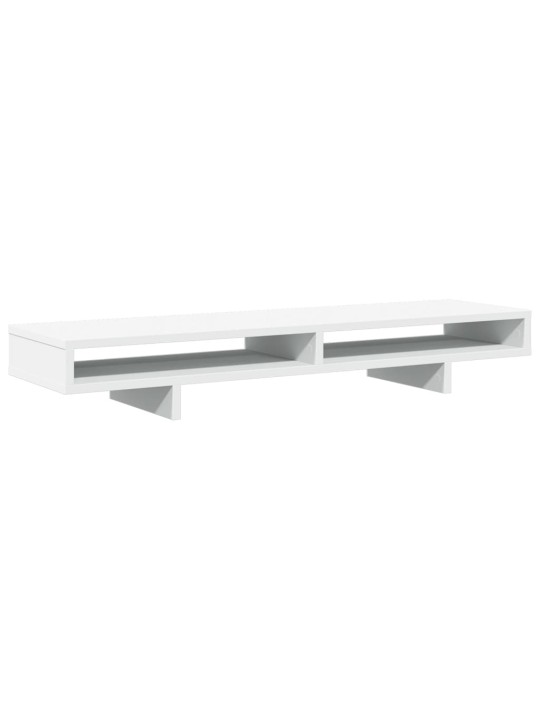 Stojan na monitor bílý 100 x 27 x 15 cm kompozitní dřevo