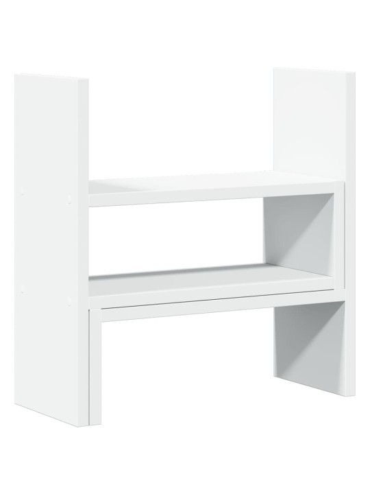 Stolní organizér nastavitelný bílý 40 x 17 x 41 cm kompozit