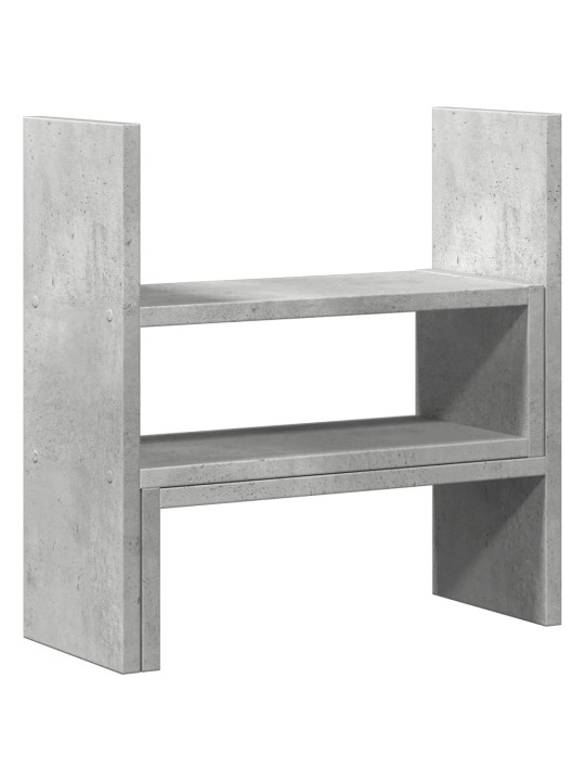 Stolní organizér nastavitelný betonově šedý 40x17x41cm kompozit