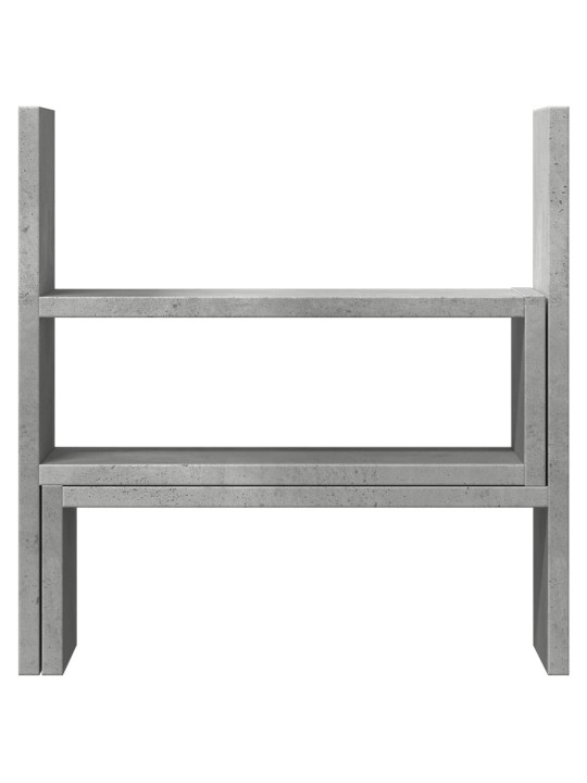 Stolní organizér nastavitelný betonově šedý 40x17x41cm kompozit