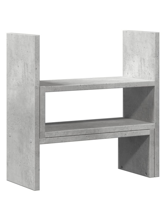 Stolní organizér nastavitelný betonově šedý 40x17x41cm kompozit