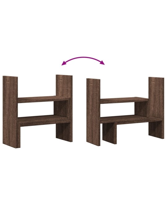 Stolní organizér nastavitelný hnědý dub 40x17x41 cm kompozit