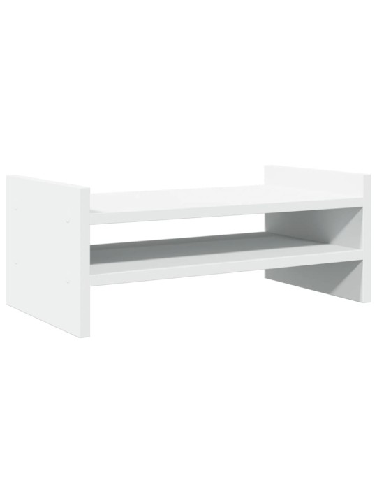 Stojan na monitor bílý 50 x 27 x 20 cm kompozitní dřevo