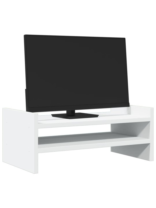 Stojan na monitor bílý 50 x 27 x 20 cm kompozitní dřevo