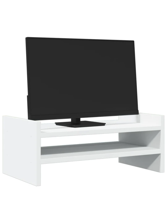 Stojan na monitor bílý 50 x 27 x 20 cm kompozitní dřevo