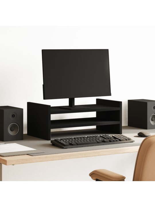 Stojan na monitor černý 50 x 27 x 20 cm kompozitní dřevo