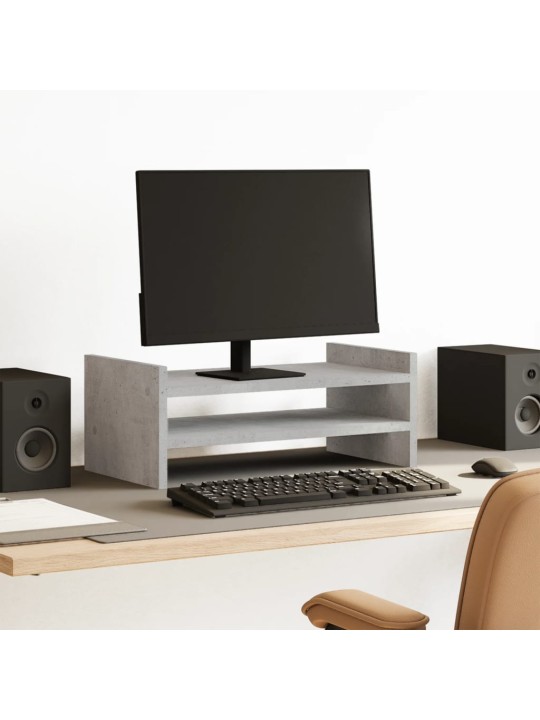 Stojan na monitor betonově šedý 50x27x20 cm kompozitní dřevo