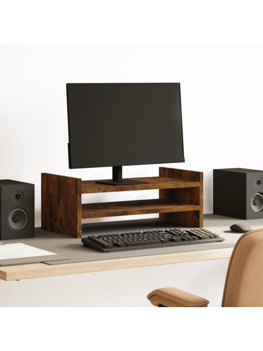 Stojan na monitor kouřový dub 50 x 27 x 20 cm kompozitní dřevo