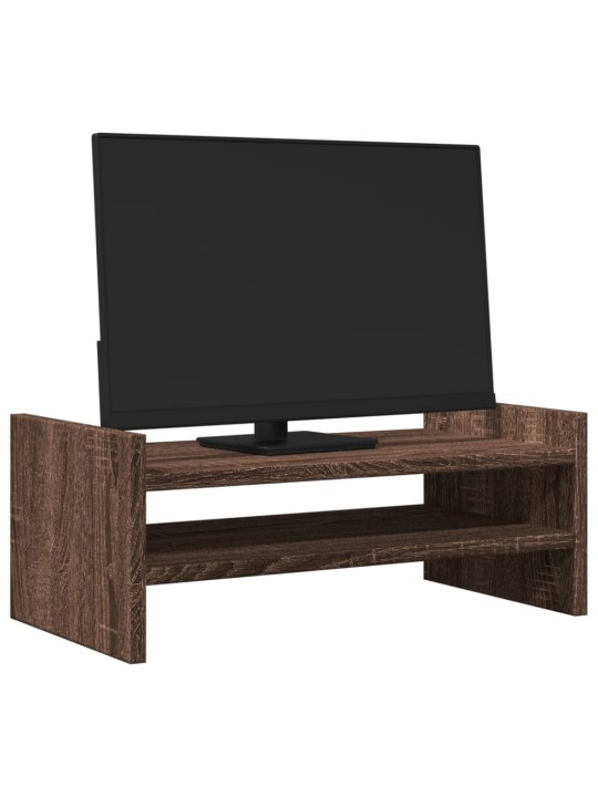 Stojan na monitor hnědý dub 50 x 27 x 20 cm kompozitní dřevo