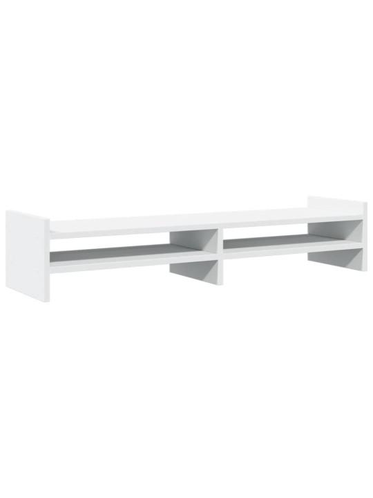 Stojan na monitor bílý 100 x 27 x 20 cm kompozitní dřevo