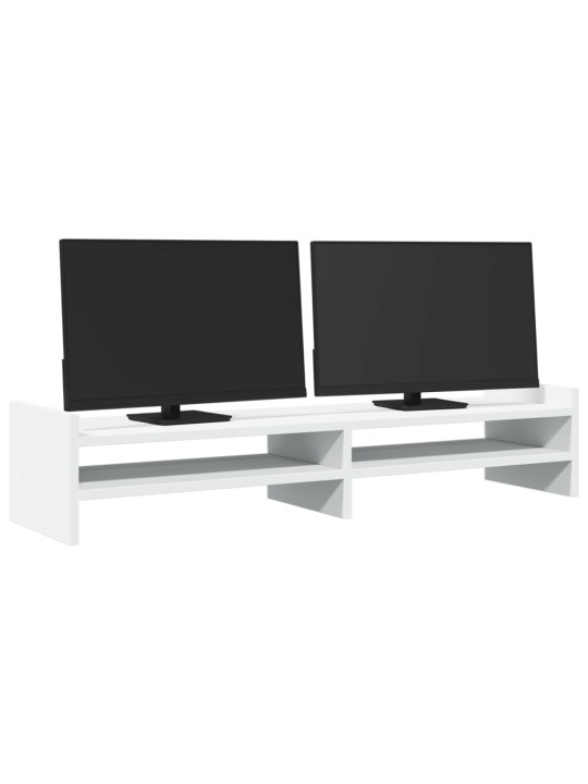 Stojan na monitor bílý 100 x 27 x 20 cm kompozitní dřevo