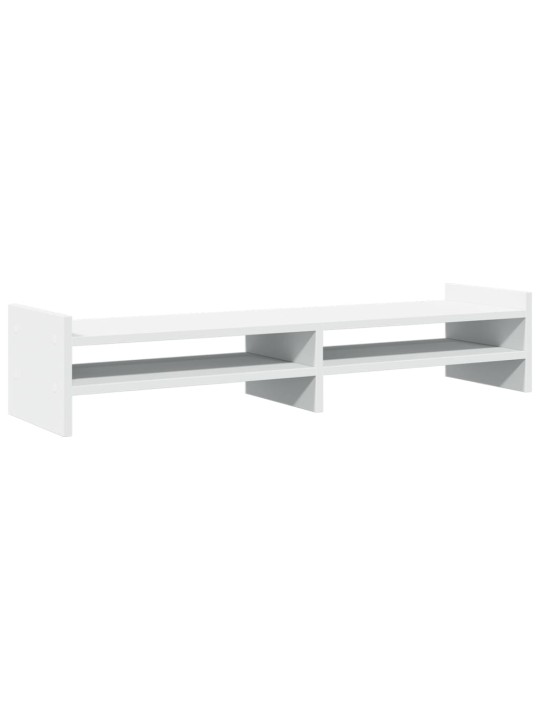 Stojan na monitor bílý 100 x 27 x 20 cm kompozitní dřevo