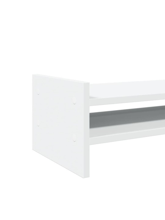 Stojan na monitor bílý 100 x 27 x 20 cm kompozitní dřevo