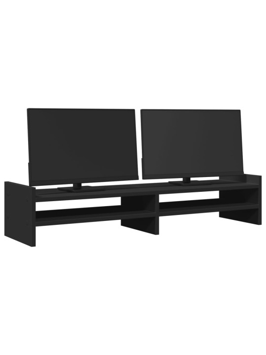 Stojan na monitor černý 100 x 27 x 20 cm kompozitní dřevo