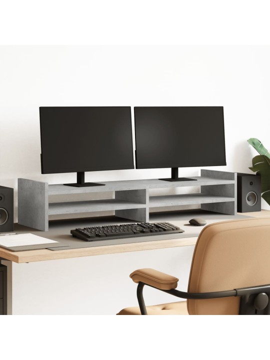 Stojan na monitor betonově šedý 100x27x20 cm kompozitní dřevo