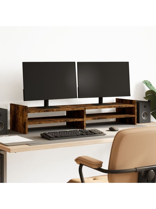 Stojan na monitor kouřový dub 100 x 27 x 20 cm kompozitní dřevo