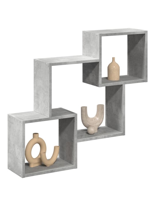 Nástěnná skříňka 78 x 18 x 71 cm betonově šedá kompozitní dřevo