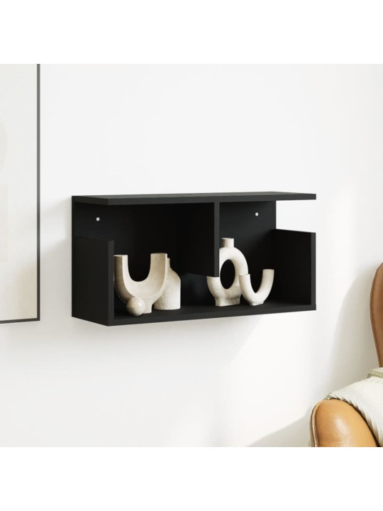 Nástěnná skříňka 60 x 20 x 30 cm černá kompozitní dřevo